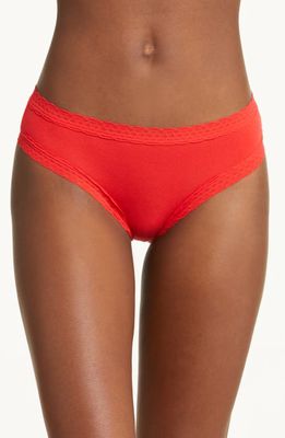 MeUndies Feel Free Lace Trim Hipster Briefs in Bougie Rouge