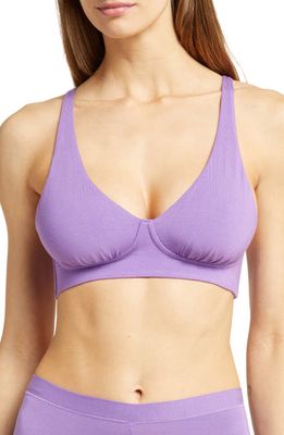 MeUndies FeelFree Longline Bralette in Dewberry Purple