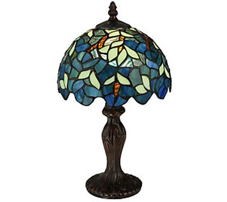 Meyda Tiffany-Style 14"H Nightfall Wisteria Min i Lamp