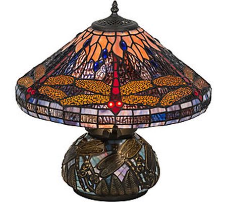 Meyda Tiffany-Style 16" Hanginghead Dragonfly T able Lamp