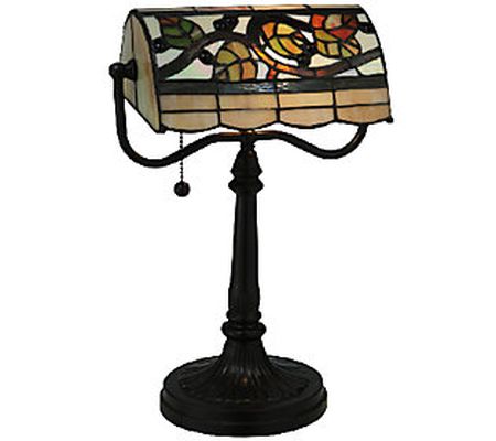 Meyda Tiffany-Style Vineyard Banker's Lamp