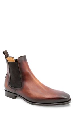 Mezlan Cervantes Plain Toe Chelsea Boot in Cognac Rust 