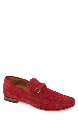 Mezlan Marcello Perforated Bit Loafer in Red