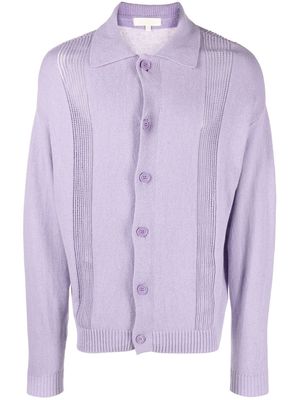 mfpen perforated spread collar cardigan - Purple