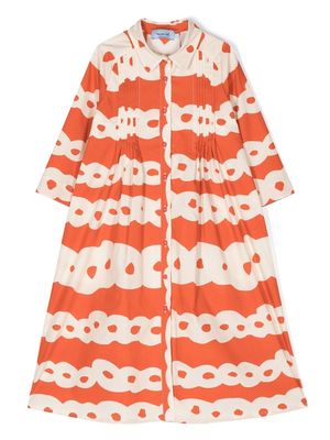 Mi Mi Sol abstract-pattern shirt dress - Orange