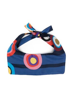 Mi Mi Sol abstract-print bow-detail headband - Blue