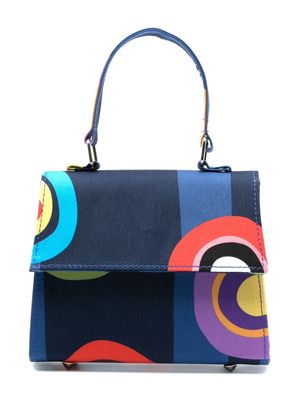 Mi Mi Sol abstract-print foldover shoulder bag - Blue