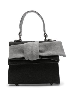 Mi Mi Sol bow-detail felted shoulder bag - Grey