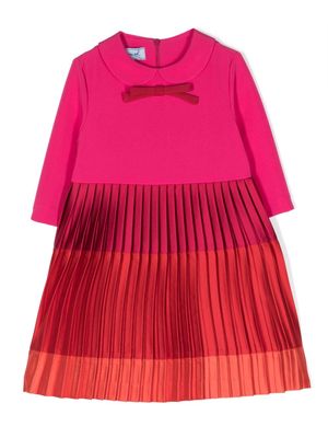 Mi Mi Sol bow-detail pleated dress - Pink