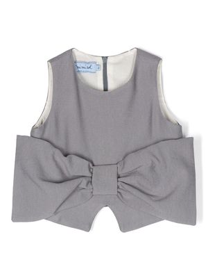 Mi Mi Sol bow-detail sleeveless blouse - Grey