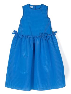 Mi Mi Sol bow-detail striped dress - Blue