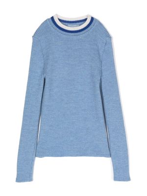 Mi Mi Sol contrasting-trim knit jumper - Blue