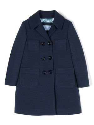 Mi Mi Sol double-breasted knitted coat - Blue