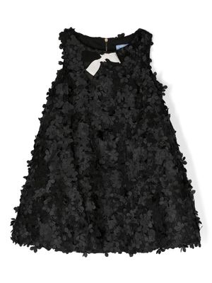 Mi Mi Sol floral-appliqué A-line dress - Black