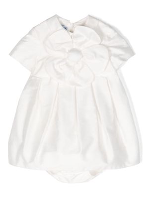 Mi Mi Sol floral-appliqué pleated dress set - Neutrals