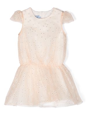 Mi Mi Sol floral-appliqué tulle dress - Neutrals