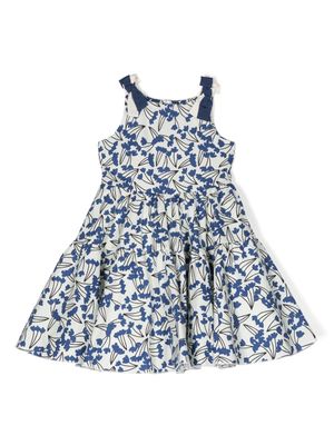 Mi Mi Sol floral-print flared dress - Blue