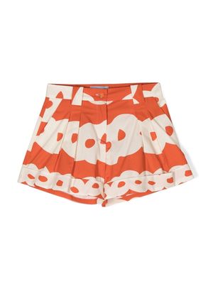 Mi Mi Sol graphic-print cotton shorts - Orange