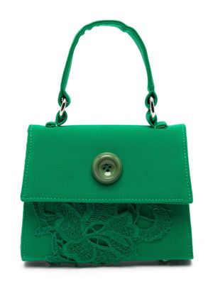 Mi Mi Sol guipure-lace panelled hand bag - Green