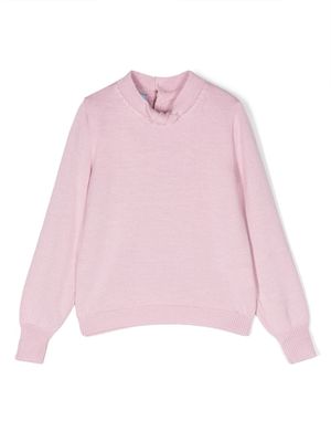 Mi Mi Sol knot-detail wool-blend jumper - Pink