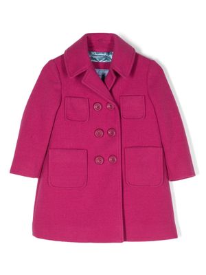 Mi Mi Sol multiple patch-pocket double-breasted coat - Pink