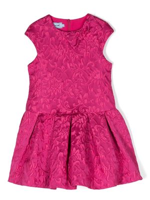 Mi Mi Sol patterned-jacquard cap-sleeved dress - Pink