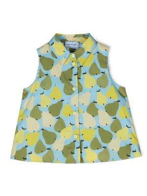 Mi Mi Sol pear-print sleeveless shirt - Blue