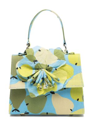 Mi Mi Sol pears-print cotton tote bag - Green