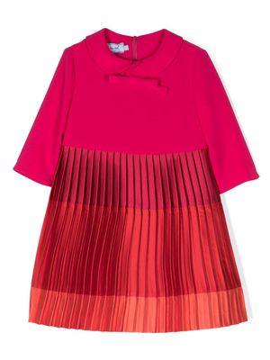 Mi Mi Sol pleated crepe flared dress - Pink