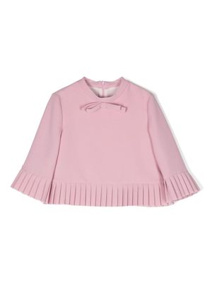 Mi Mi Sol pleated-edge cotton blouse - Pink