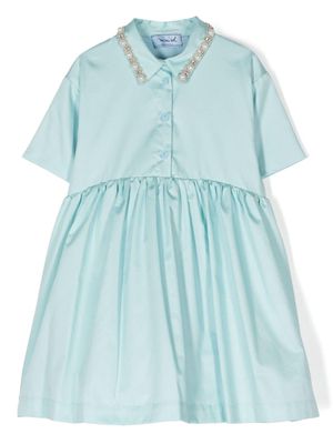 Mi Mi Sol short-sleeve poplin dress - Blue