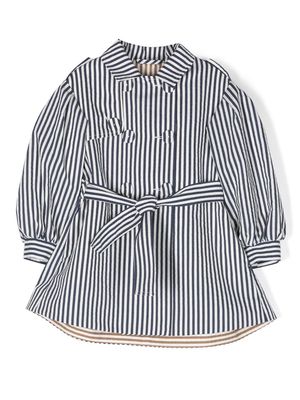 Mi Mi Sol stripe-print double-breasted jacket - Blue