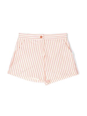 Mi Mi Sol striped cotton shorts - White