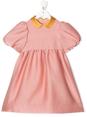 Mi Mi Sol striped puff-sleeve dress - Pink