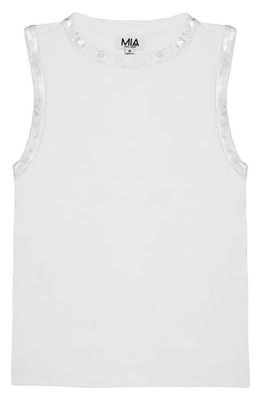 MIA New York Kids' Metallic Edge Tank Top in White 