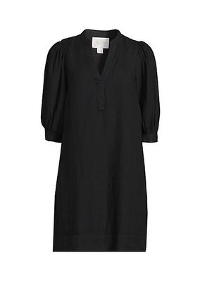 Mialeigh Linen Elbow-Sleeve Dress