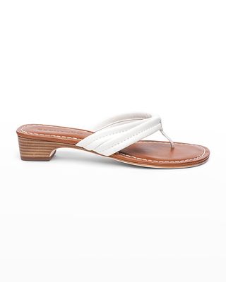 Miami Flat Antiqued Leather Thong Sandals