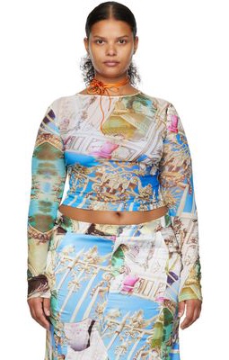 Miaou Beige Paloma Elsesser Edition Graphic Long Sleeve T-Shirt