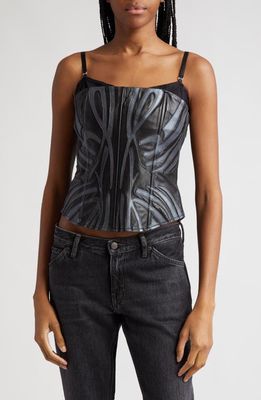 Miaou Chuck Leather Corset Top in Slader
