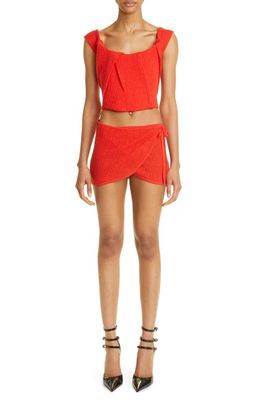 MIAOU Cleo Wool Wrap Miniskirt in Red