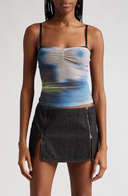 Miaou Enzo Abstract Print Mesh Tank in Cosmos