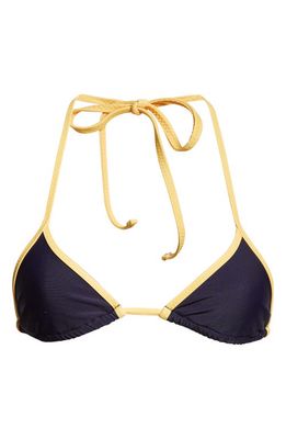 Miaou Jo String Triangle Bikini Top in Midnight