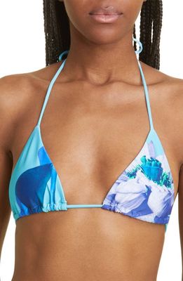 Miaou Kauai String Bikini Top in Blue Lotus