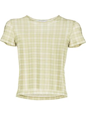Miaou Mini Tee plaid-print T-shirt - Green