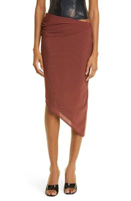 Miaou Mona Asymmetric Ruched Skirt in Sable