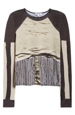 Miaou Patchwork Fitted Long Sleeve T-Shrit in Chemises In Vert