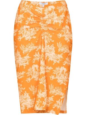 Miaou Preston Clementine Toile-print midi skirt - Orange