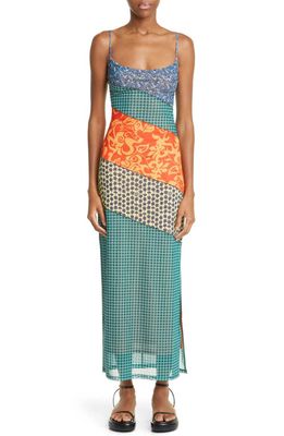 Miaou Thais Mixed Print Stretch Recycled Mesh Midi Dress in Sweet Legend