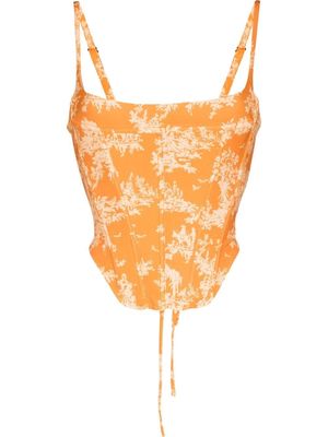 Miaou Venus asymmetric corset top - Orange