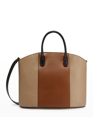 Miastella Colorblock Leather Tote Bag